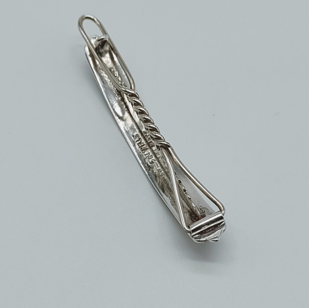 Vintage Sterling Silver Siam Niello Hair Barette - Picture 3 of 10